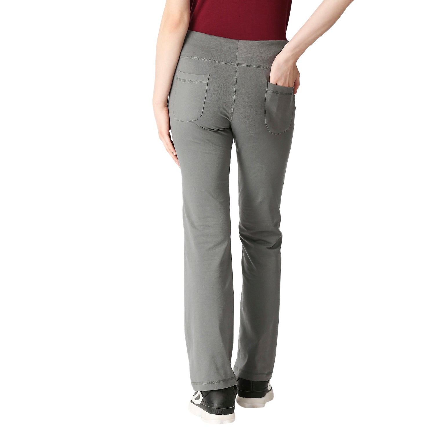Smarty Pants women's cotton lycra ankle length grey formal trouser